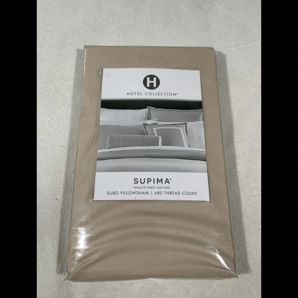 NIB Hotel Collection Contrast Flange (1) European Sham‎ in 2 Tone Pear